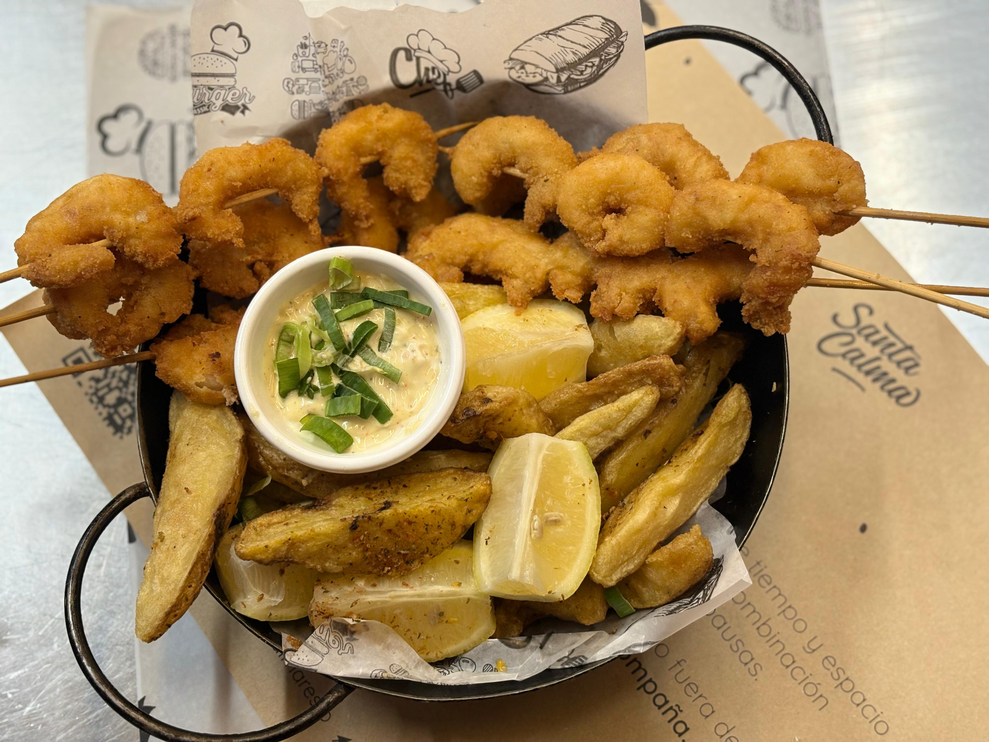 Pinchos langostinos