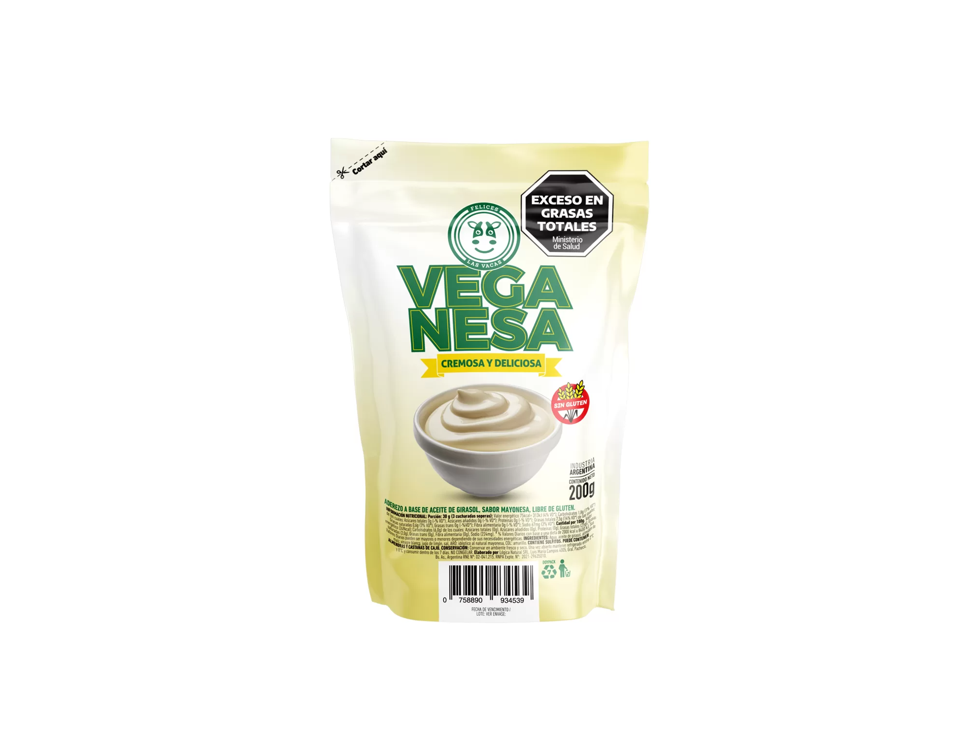 Veganesa ( mayonesa vegana) x200g . Felices Las Vacas