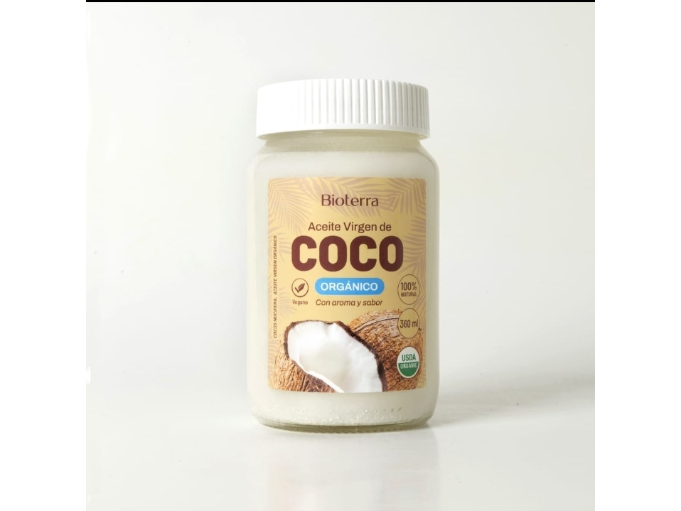 Aceite de Coco Virgen Orgánico x 360ml . Bioterra