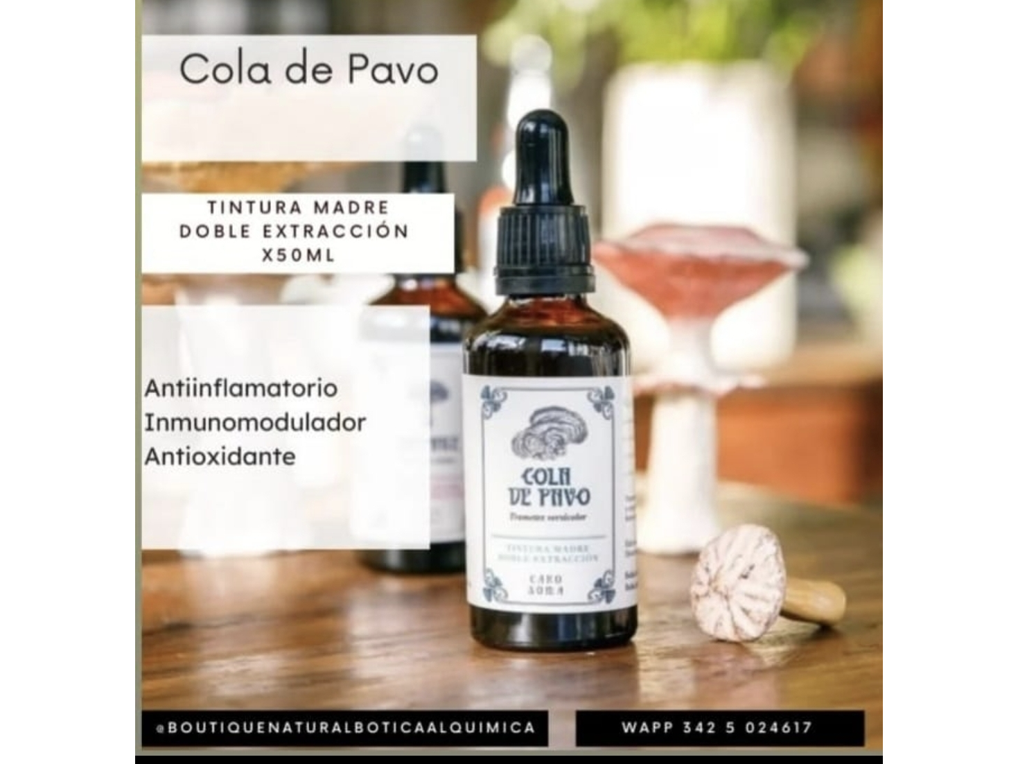 Tintura de Cola de Pavo x 50ml . Caro Soma