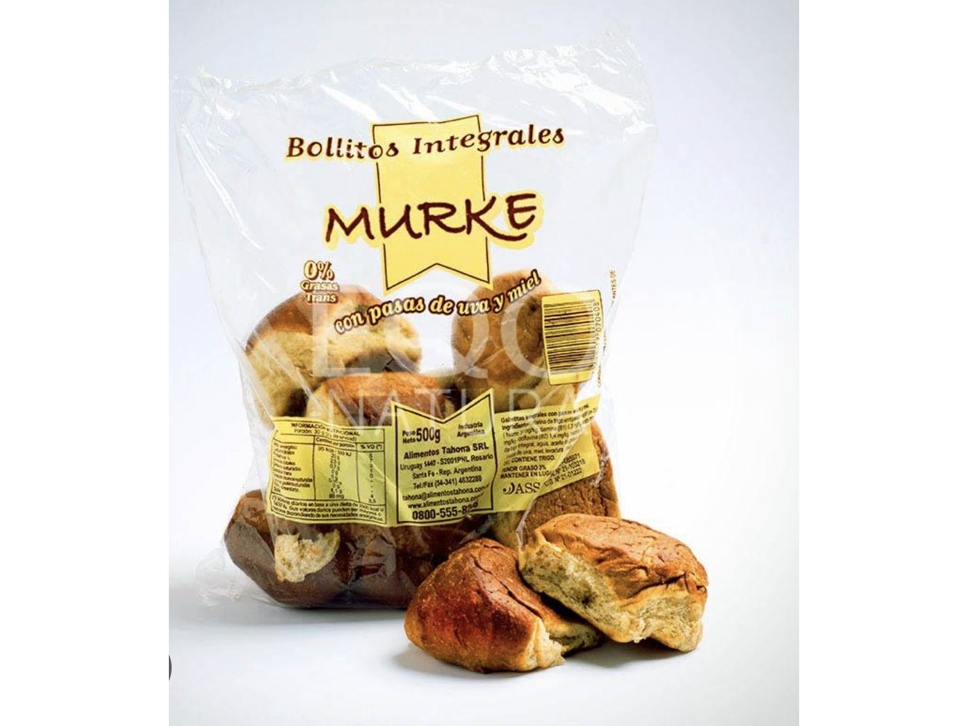 Bollitos integrales Murke con pasas – 500gr