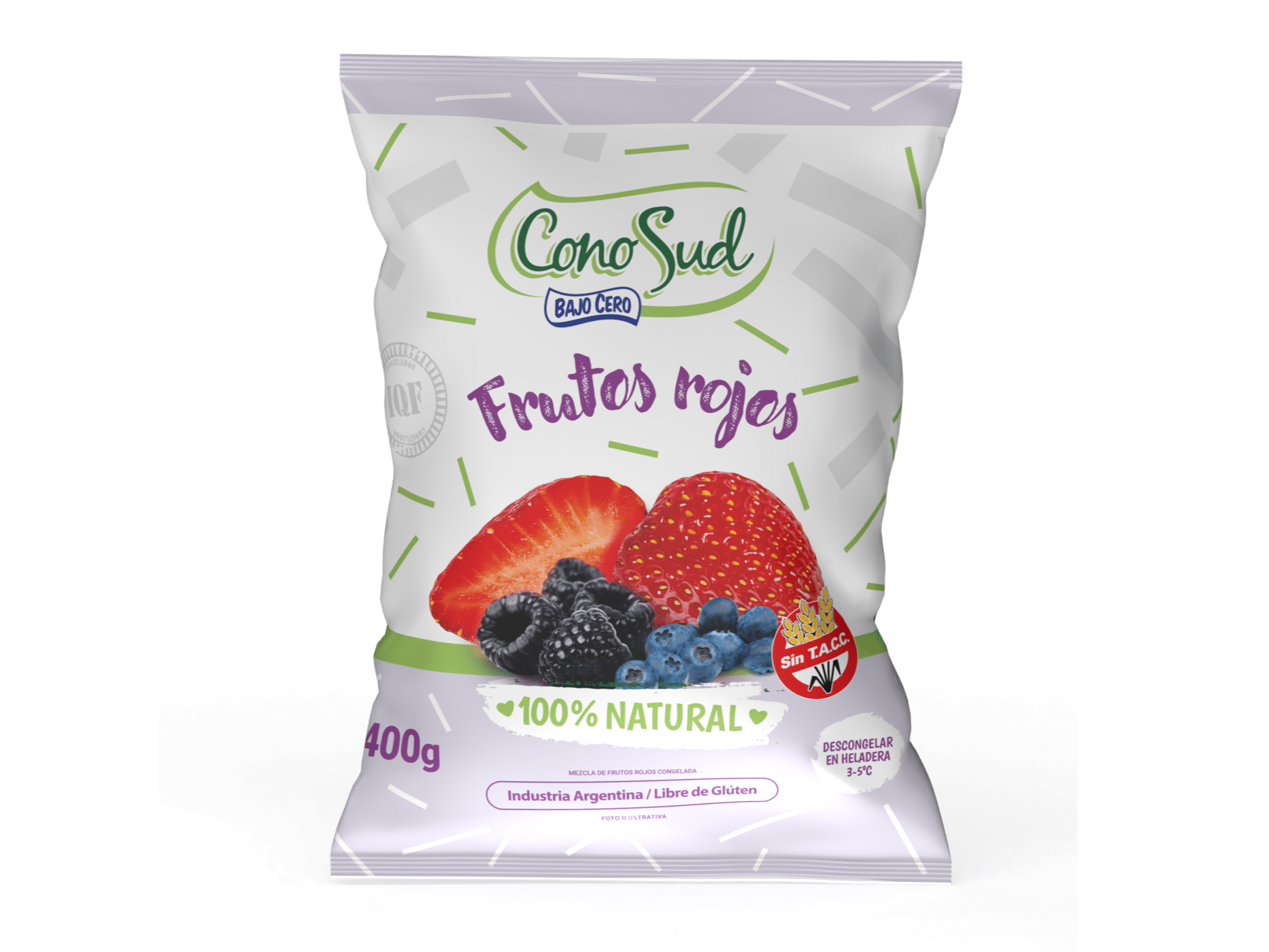 Mix Frutos Rojos congelados I.Q.Fx400 gramos Conosud
