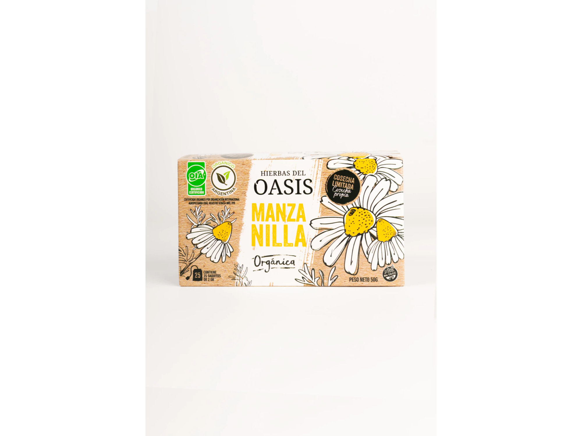 Té en saquitos Manzanilla . Orgánico.  Hierbas del Oasis