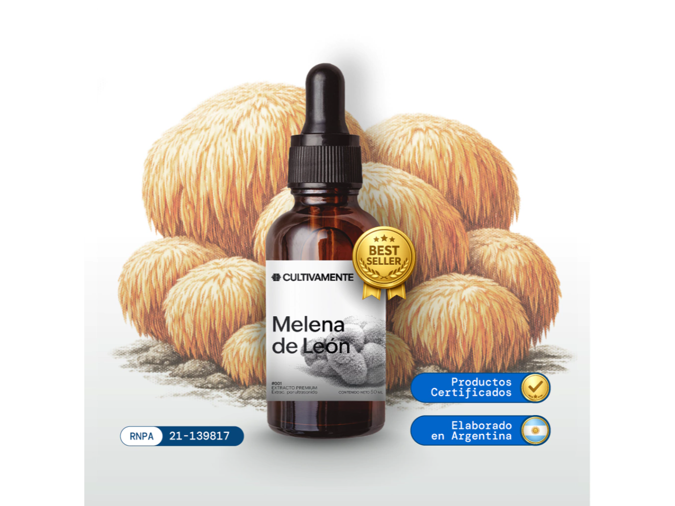 Melena de León - Extracto Premium x 50ml . Cultivamente