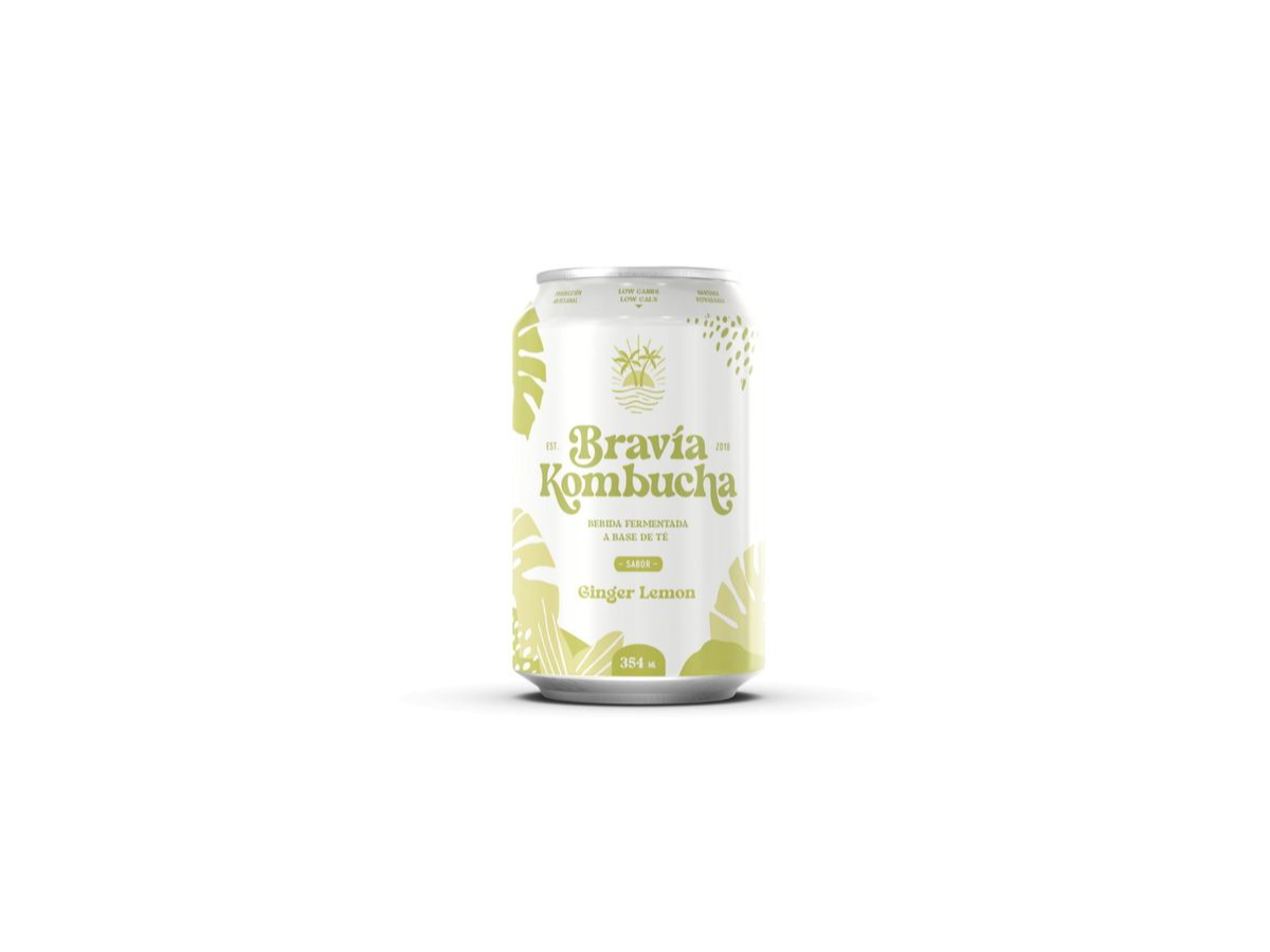 Kombucha Bravía Limón y Jengibre x 354 ml