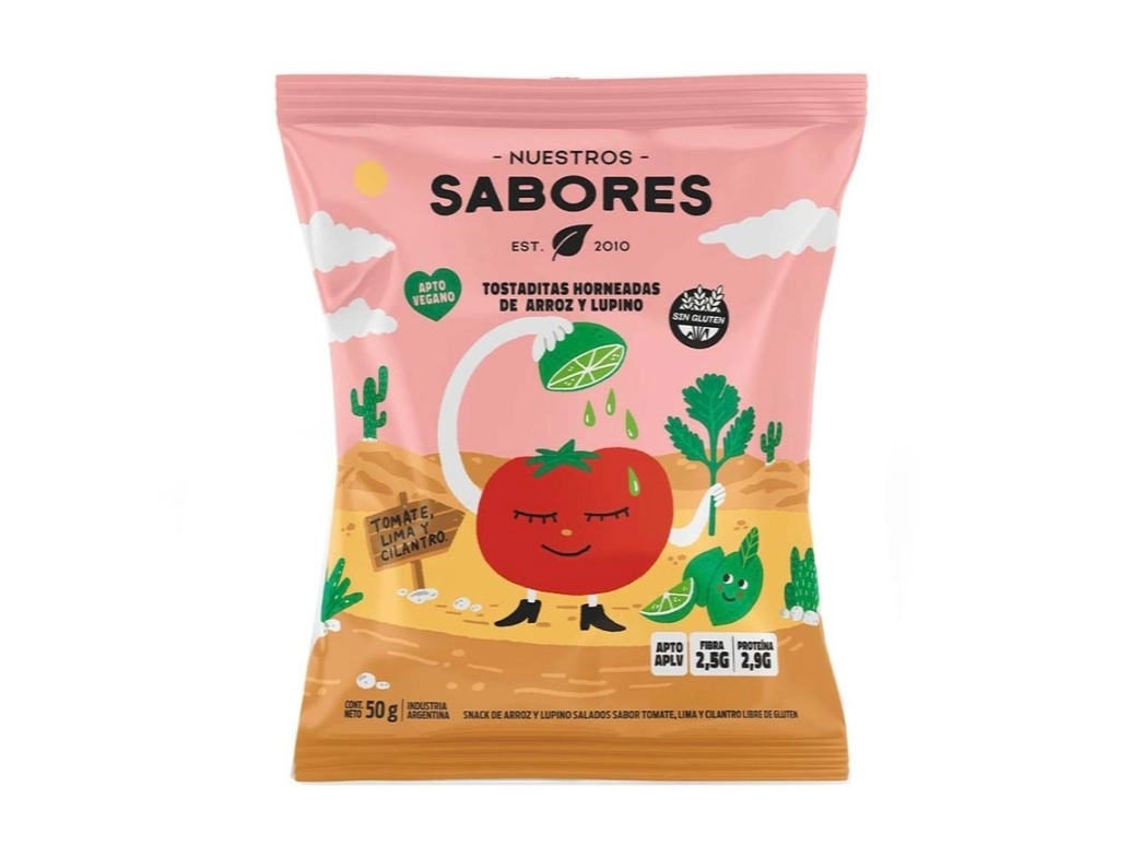 Snacks Nuestros Sabores Arroz Y Lupino Tomate 50 Gr