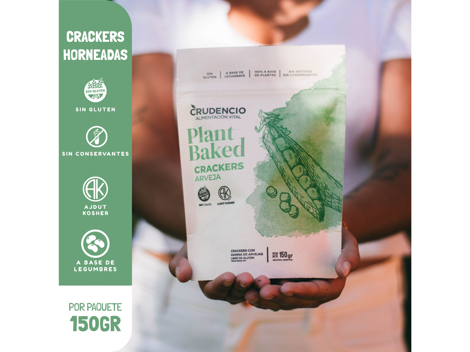 Crackers Arveja Plant Based .