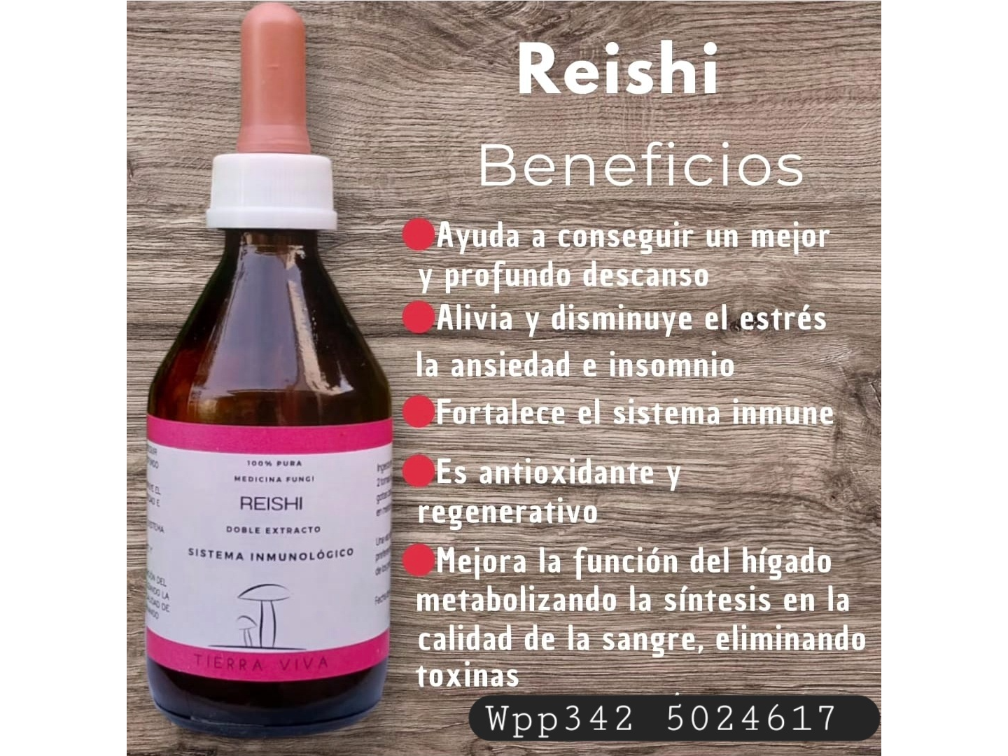 Tintura de Reishi . Tierra Viva