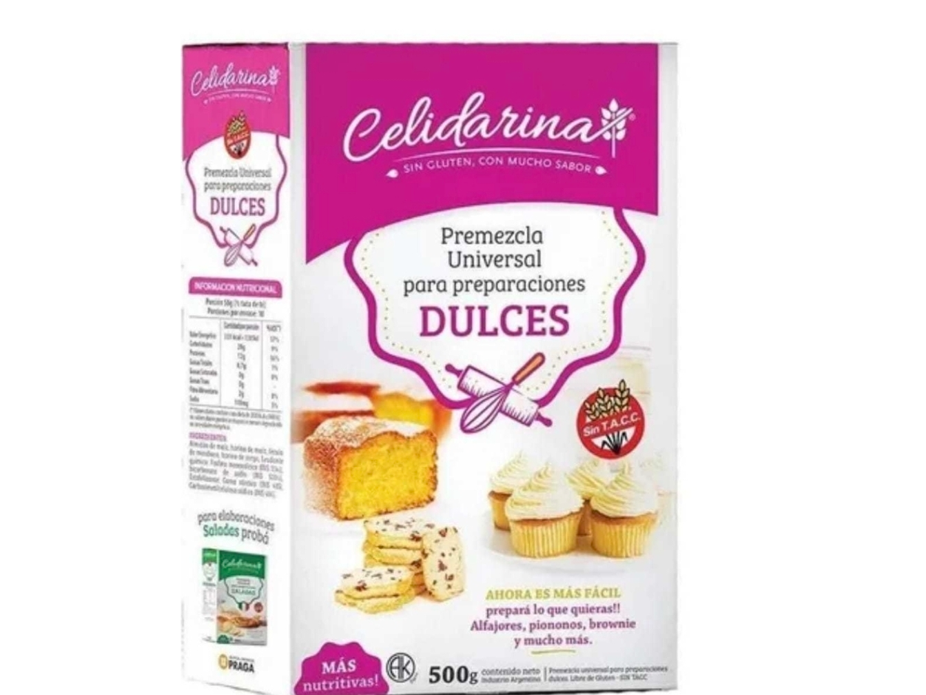 Premezcla para masas frolas, pepas, muffins, brownie y bizcochuelo Celidarina x 500 g