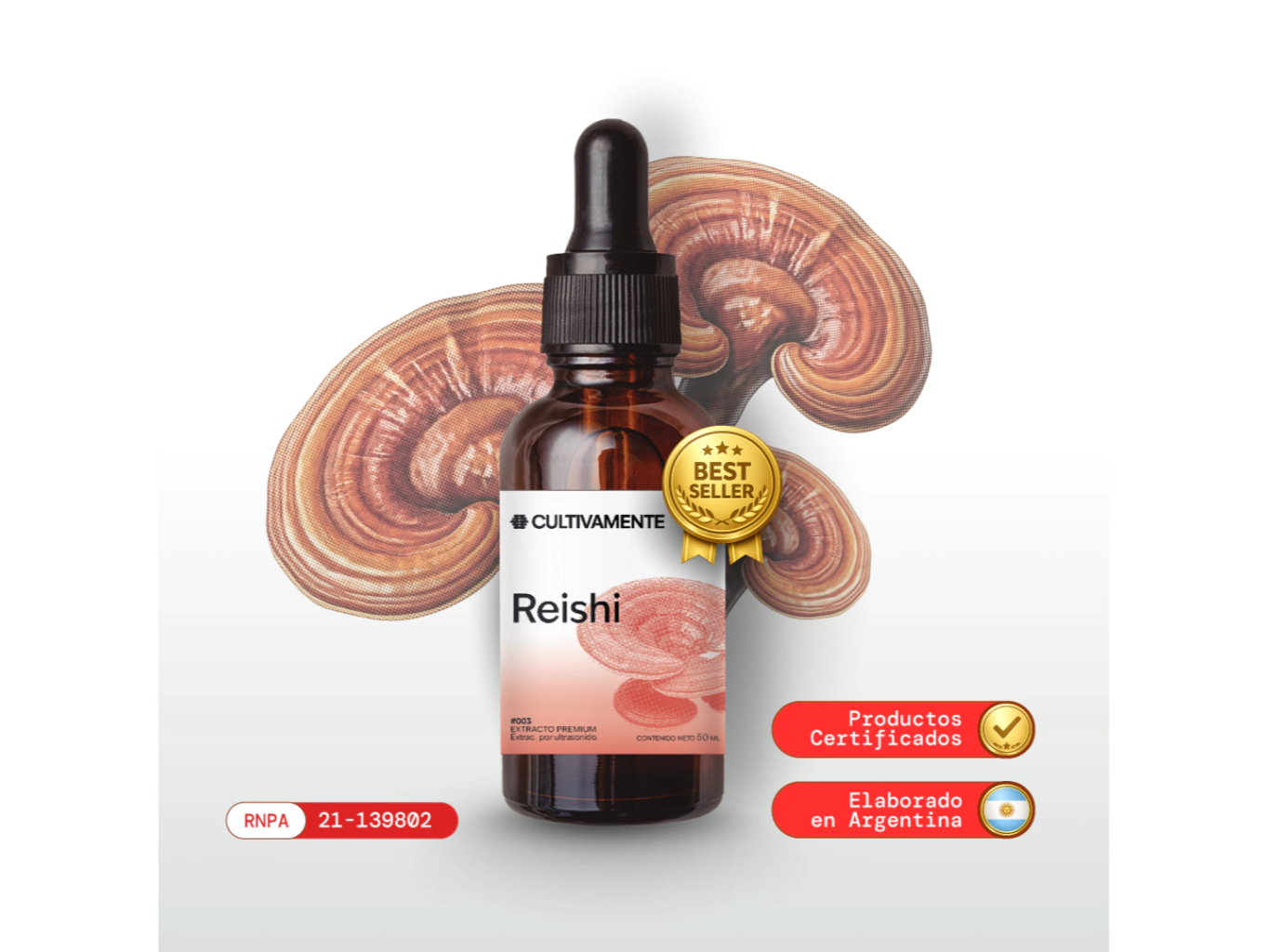 Reishi - Extracto Premium x60ml . Cultivamente