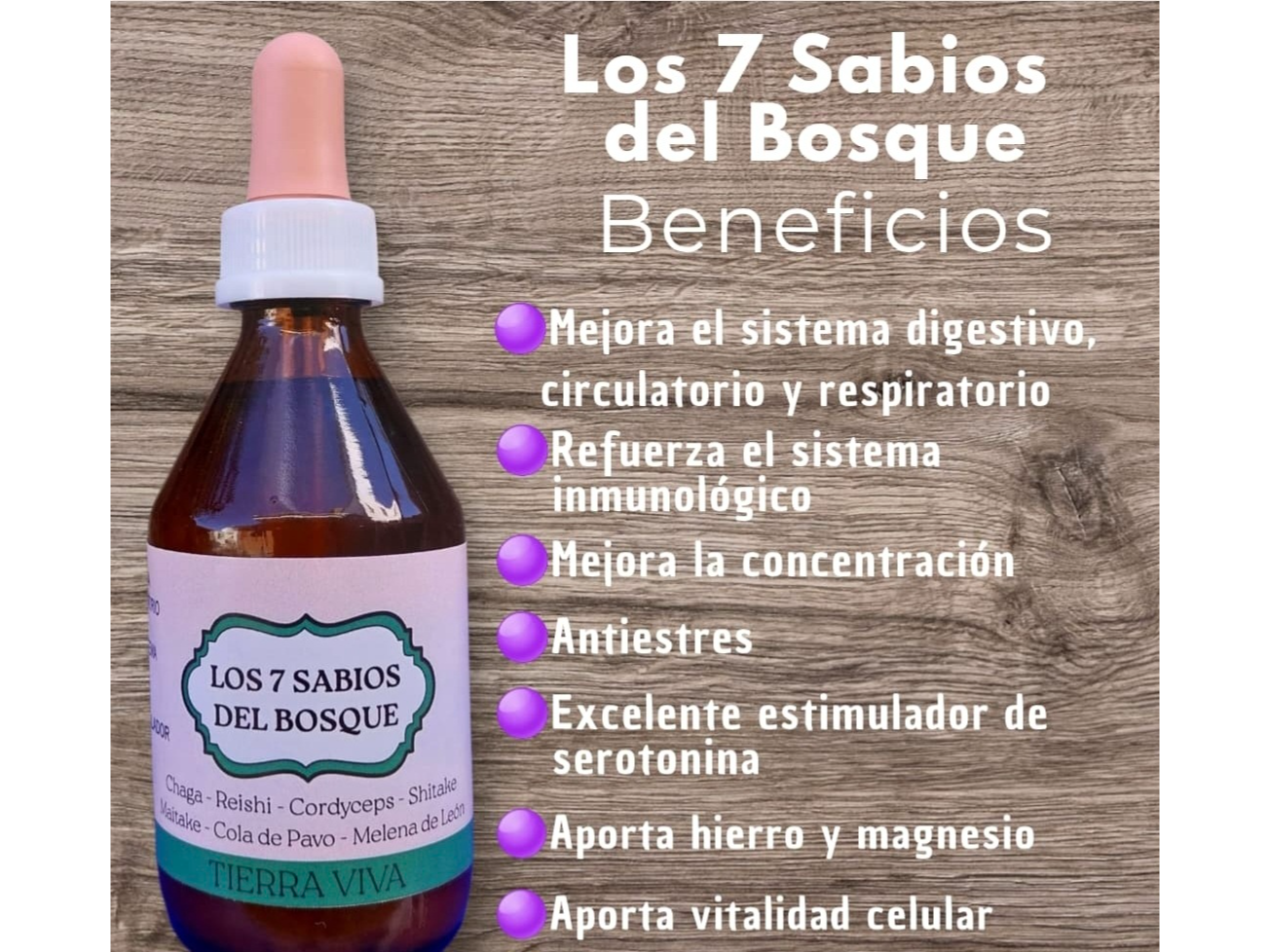 Siete Sabios ( hongos) x 60ml . Tierra Viva