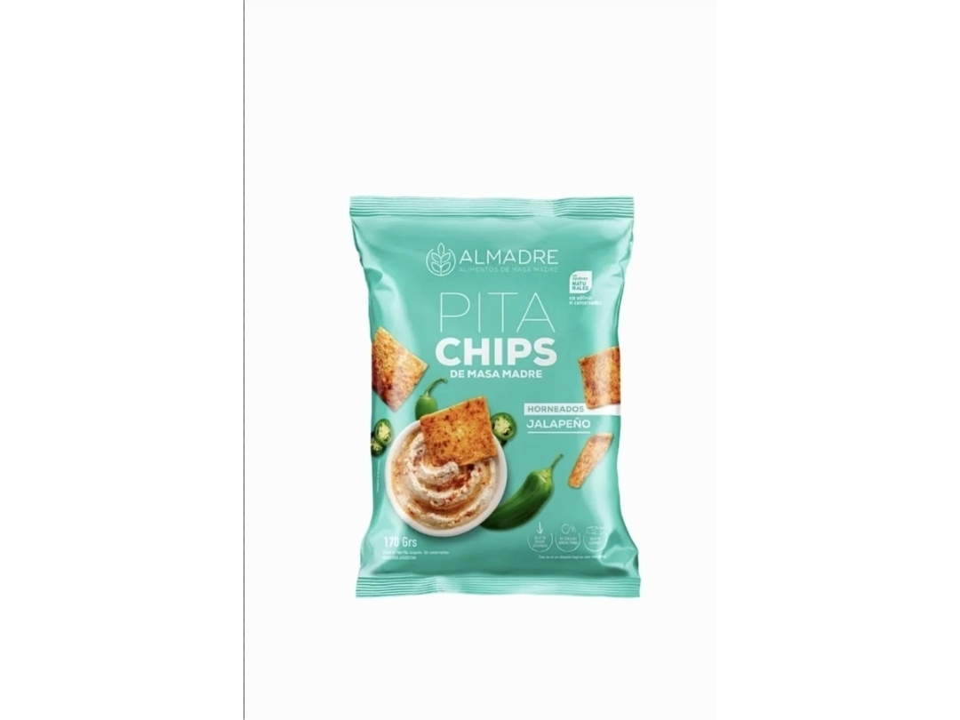 Pita Chips de Masa Madre con Jalapeño. Almadre