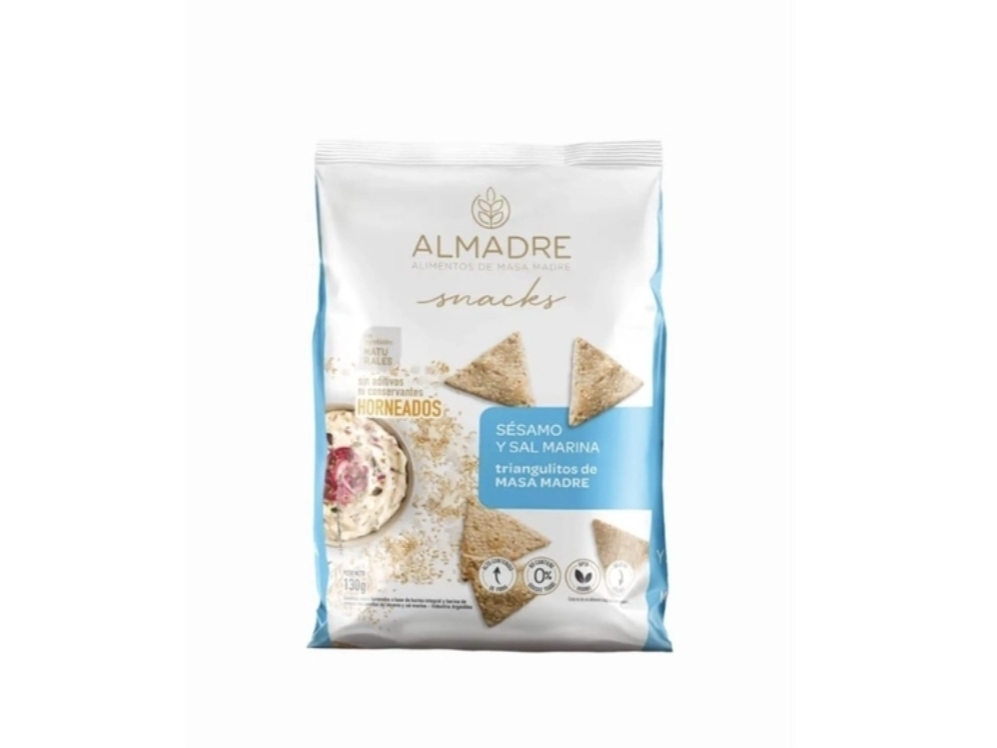 Snack de Masa Madre con Sésamo y Sal Marina . Almadre