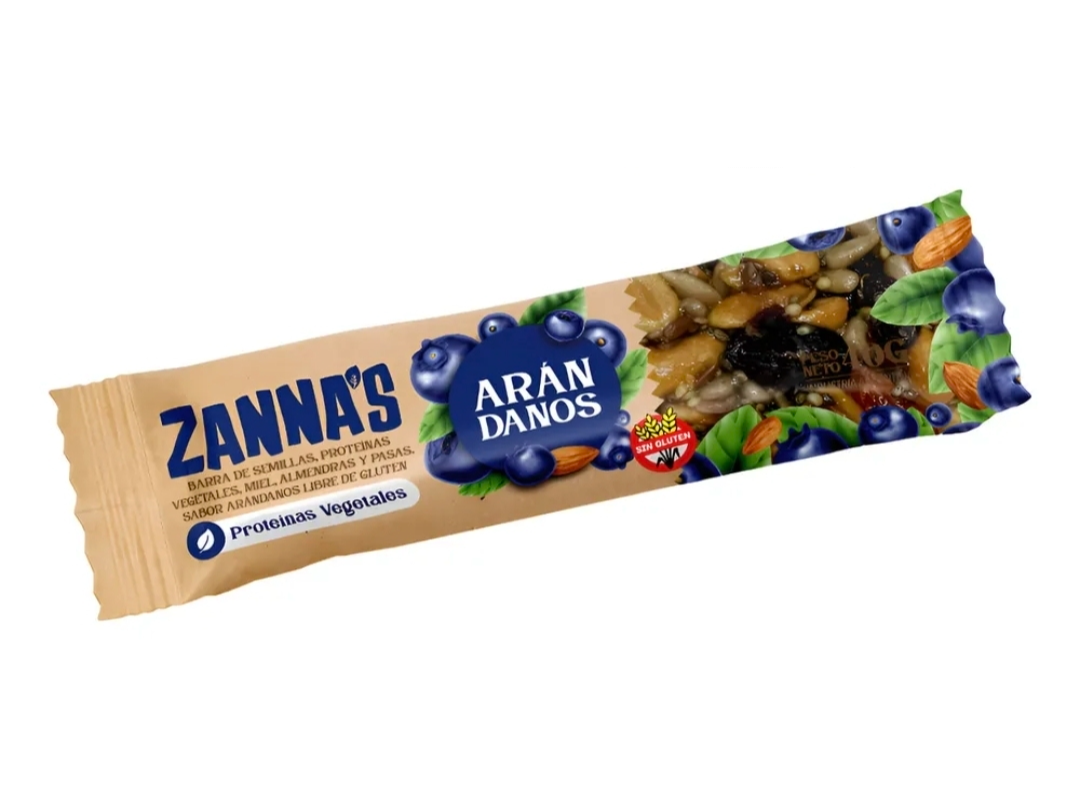 Barra Proteica Arándanos x40g . Zannas