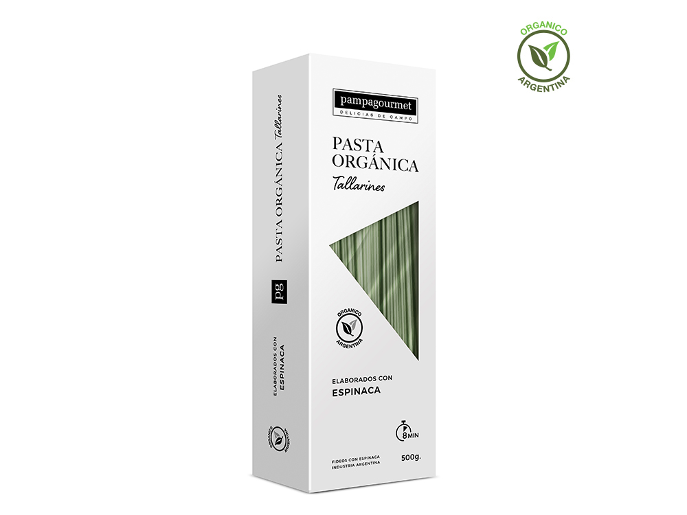 Pasta orgánica tallarines con espinaca x 500g Pampa Gourmet