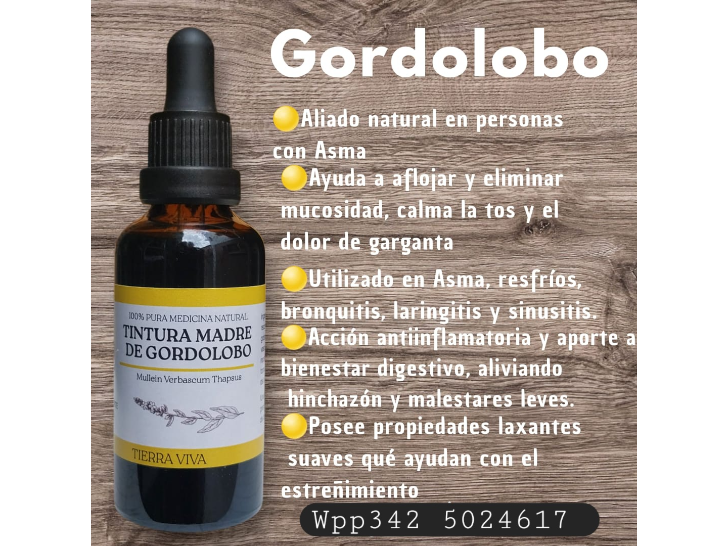 Tintura de Gordolobo x 50ml Tuerra Viva