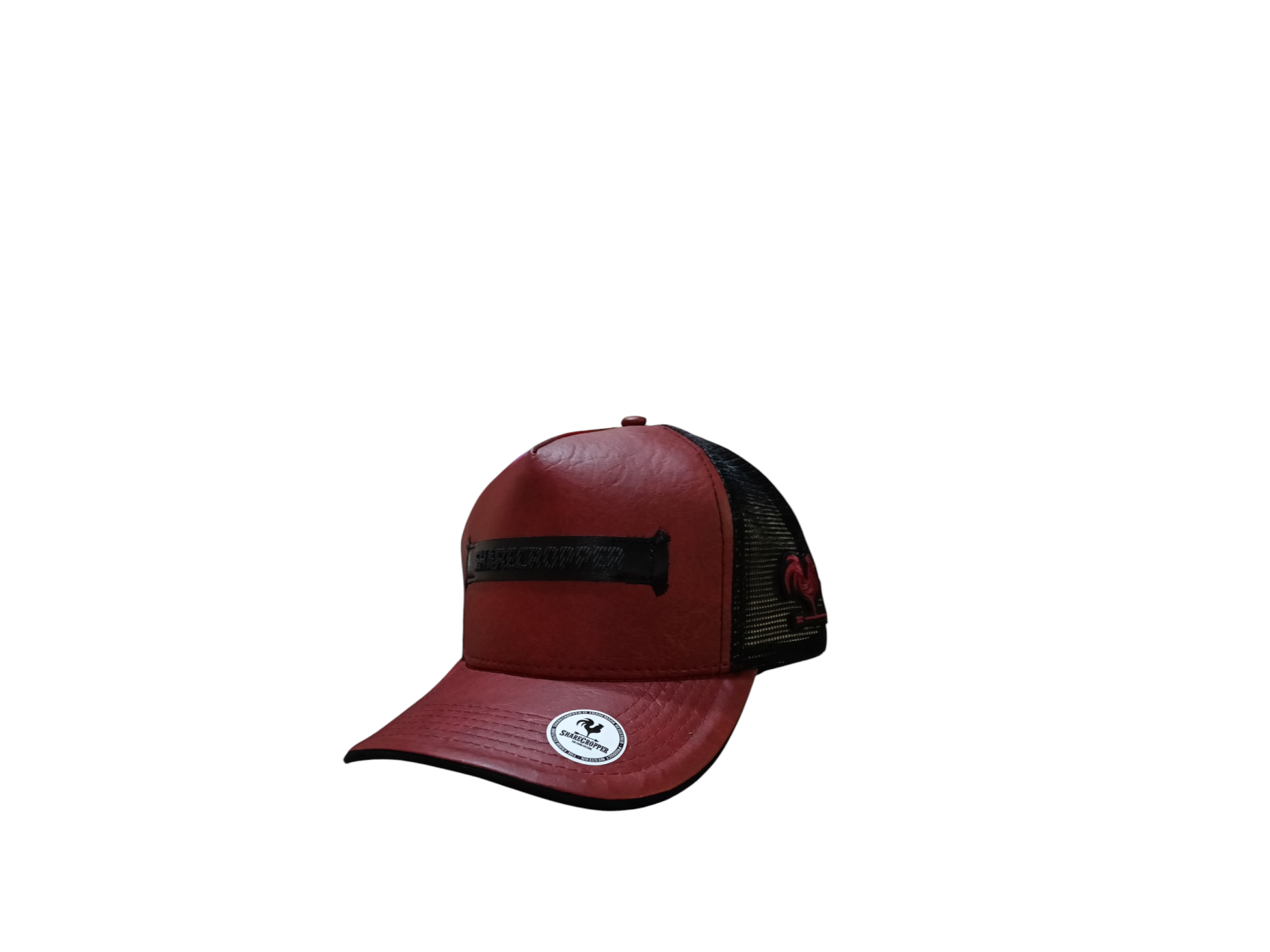 Sharecropper (visera y frente ecocuero bordo, red negra)