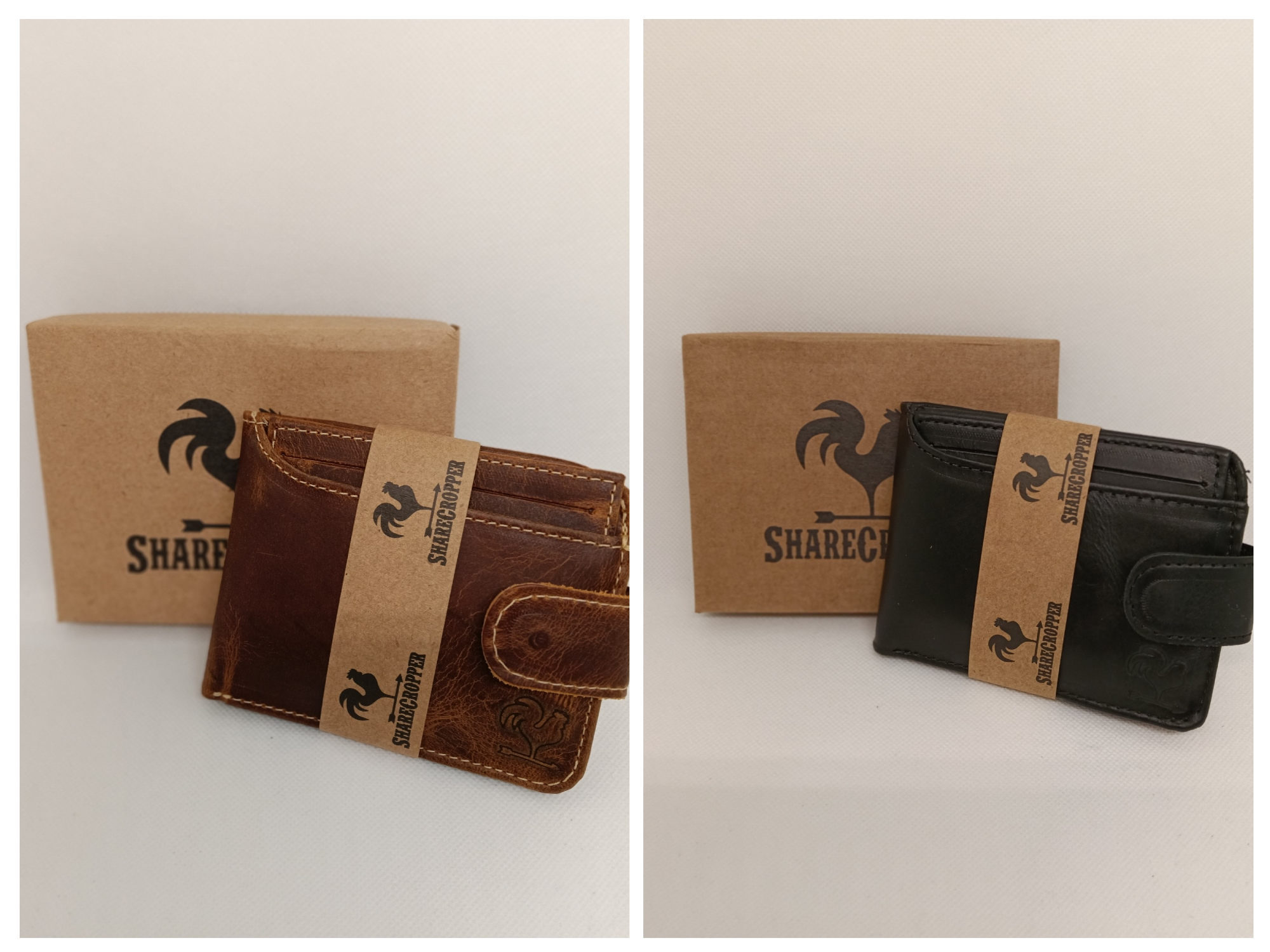 Billetera cuero genuino Sharecropper (modelo Botao)