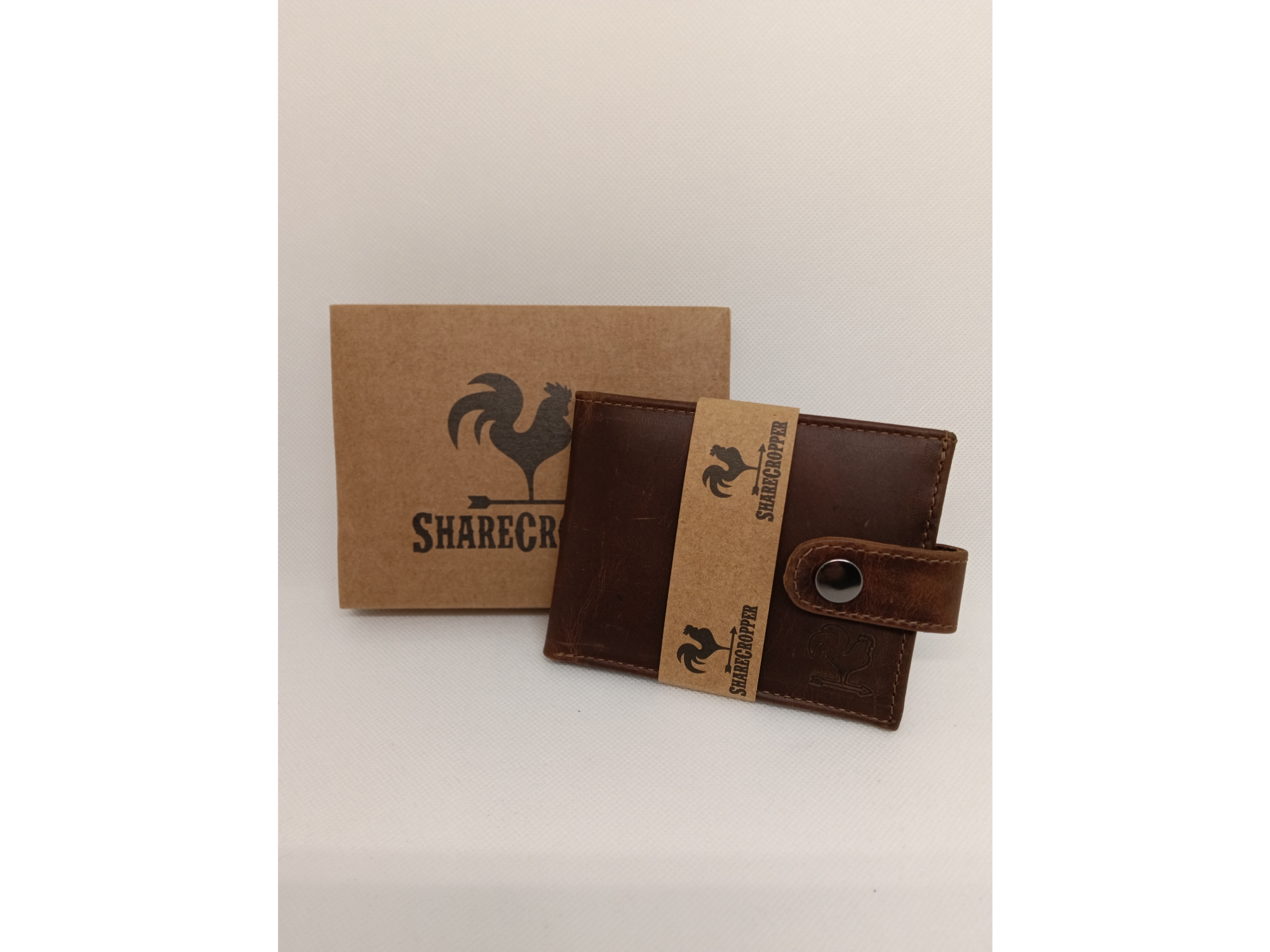 Billetera cuero genuino Sharecropper (modelo E019)