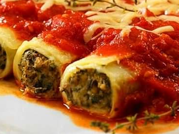 Canelones de carne y verdura