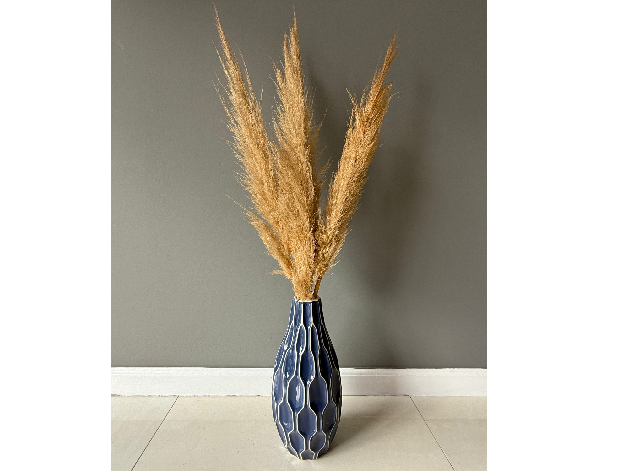 Jarrón Florero Azul Grande