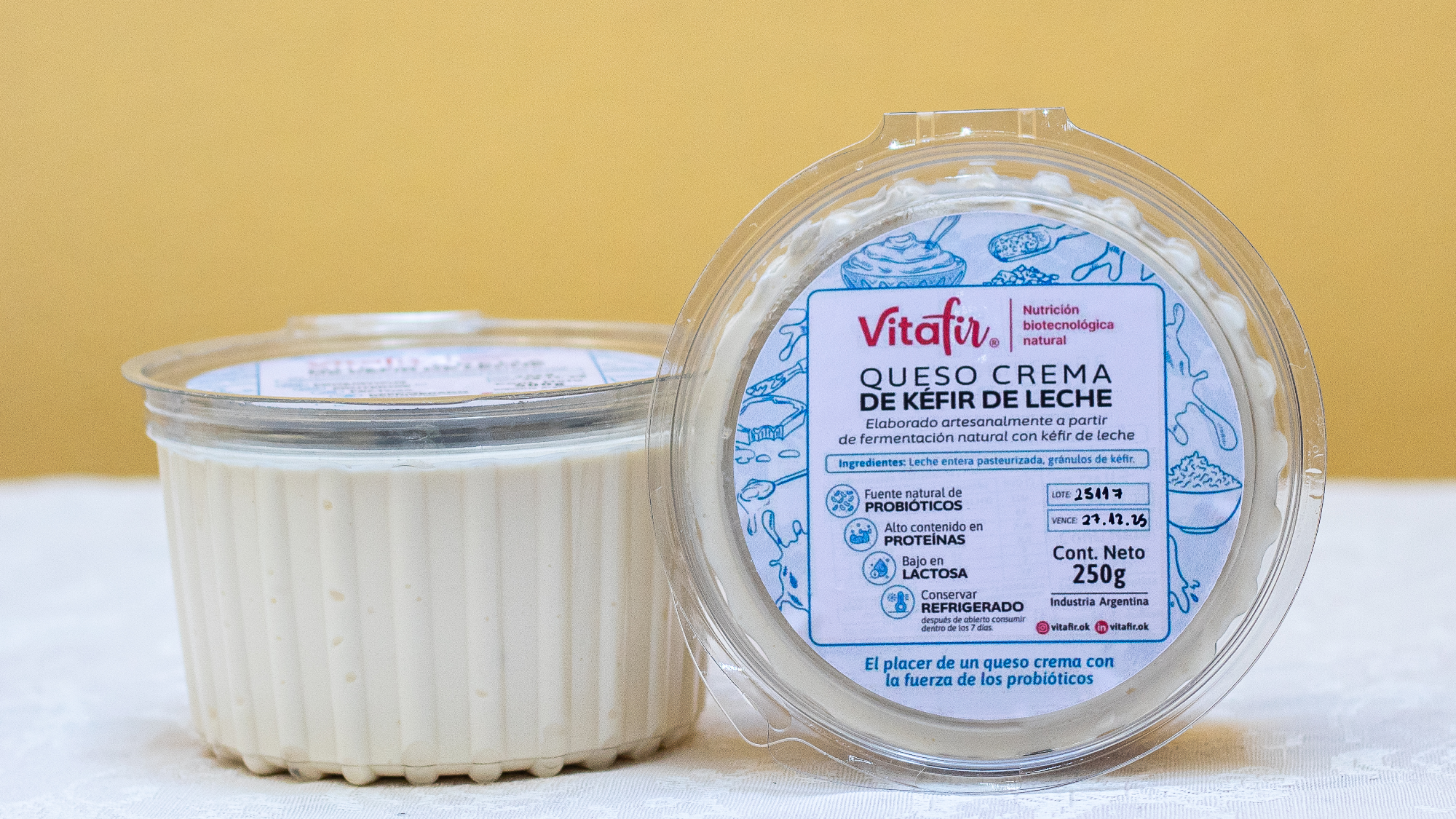 Queso crema de kéfir de leche