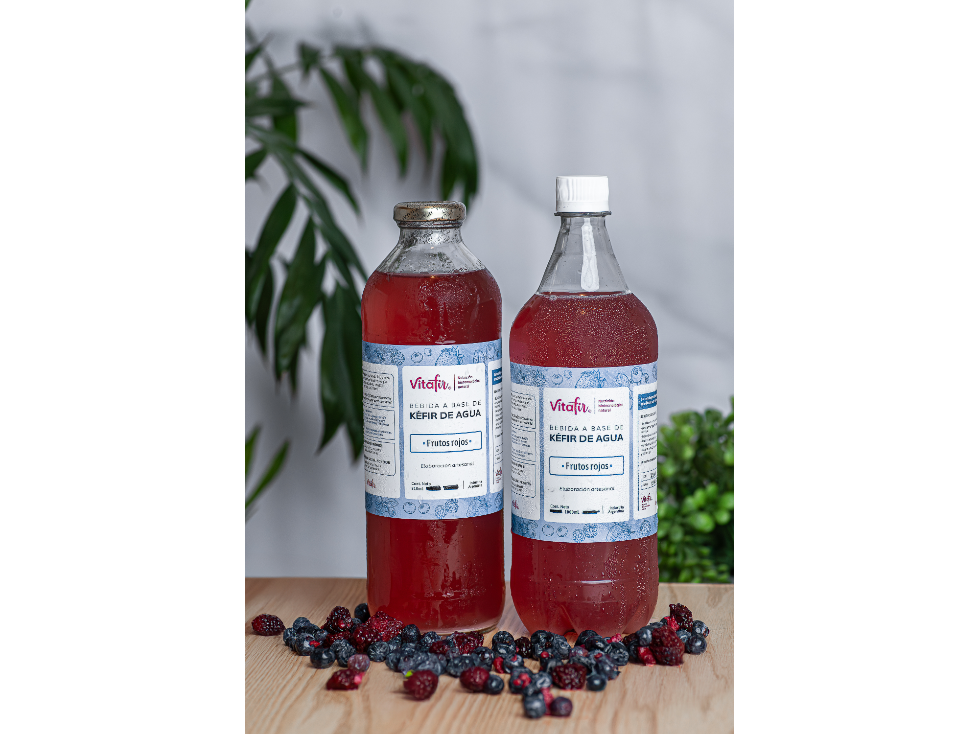 Kéfir de agua sabor frutos rojos