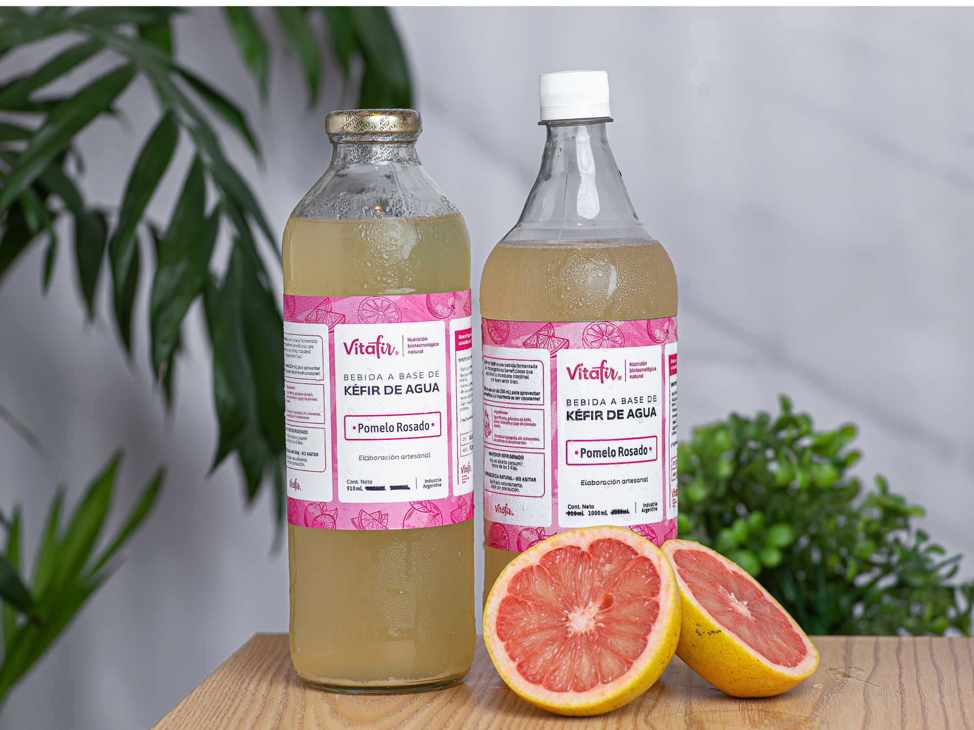 Kéfir de agua sabor pomelo rosado