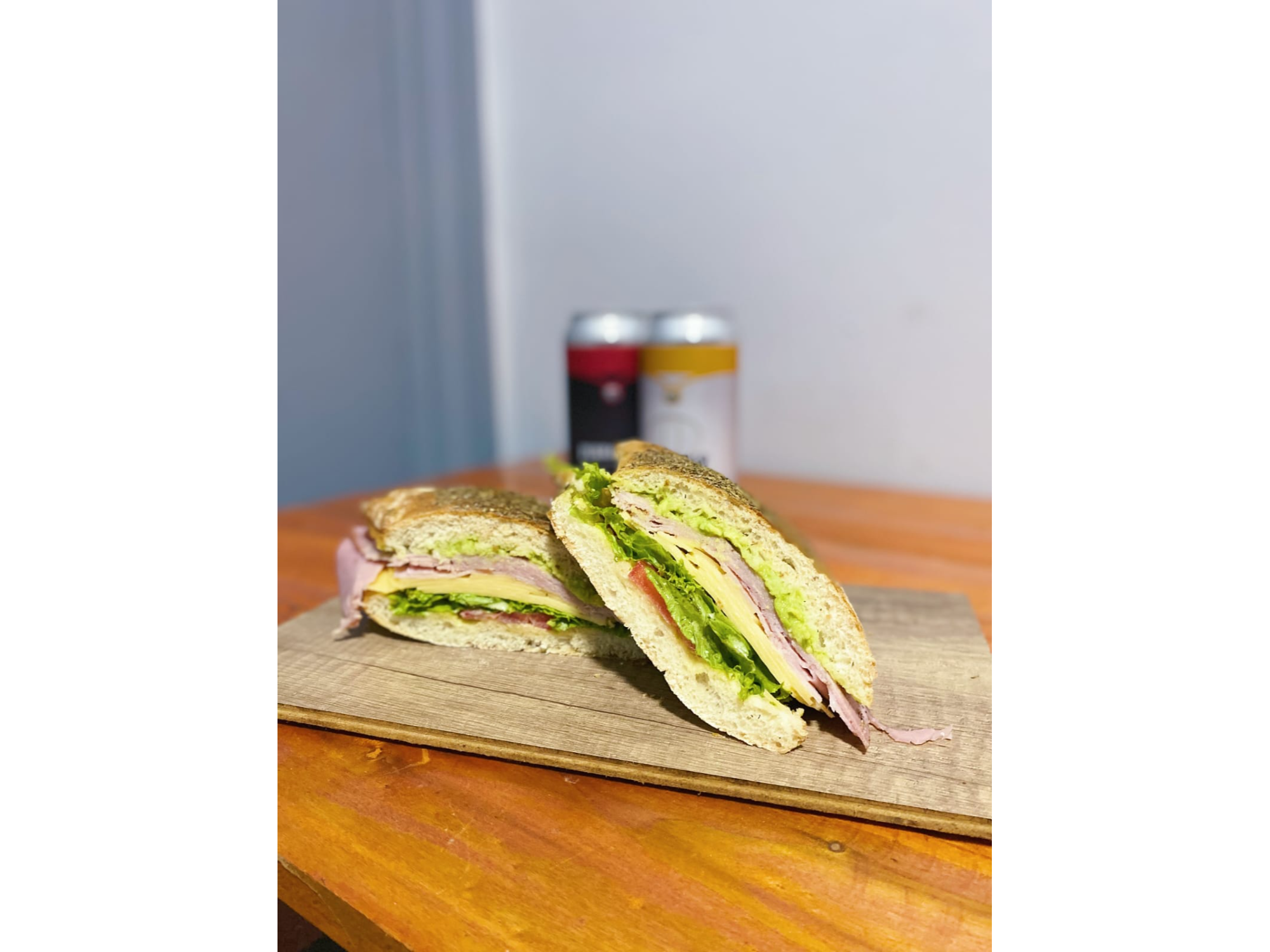 2 Sandwichs de Jamon Cocido horneado a 2 fuegos.