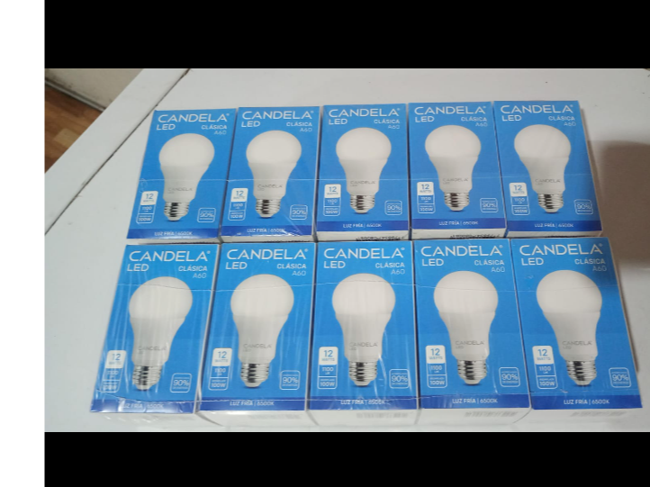 Lámpara candela luz fría 12w x 10 uds