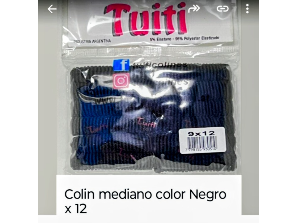 Colin grande x 12 uds negro
