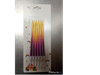 Velas finas x 6 uds violeta /amarillo