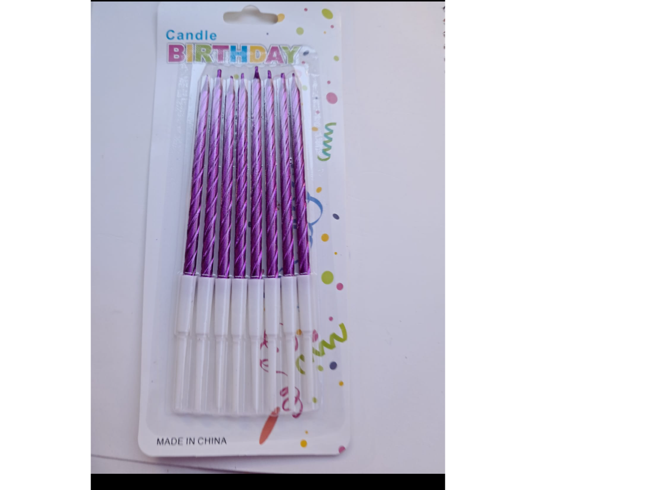 Vela fucsia x 8 uds