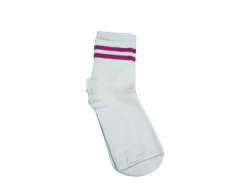 Old blanca con rayas violeta