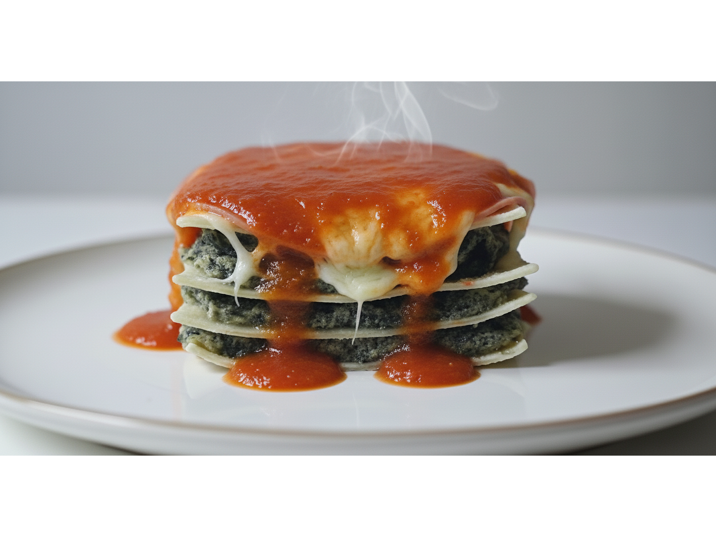 lasagna de verdura y ricotta + jamon + queso + pan + salsa pomodoro - todo sin tacc ( VIANDA CALIENTE )