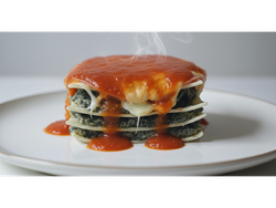 lasagna de verdura y ricotta + jamon + queso + pan + salsa pomodoro - todo sin tacc ( VIANDA CALIENTE )