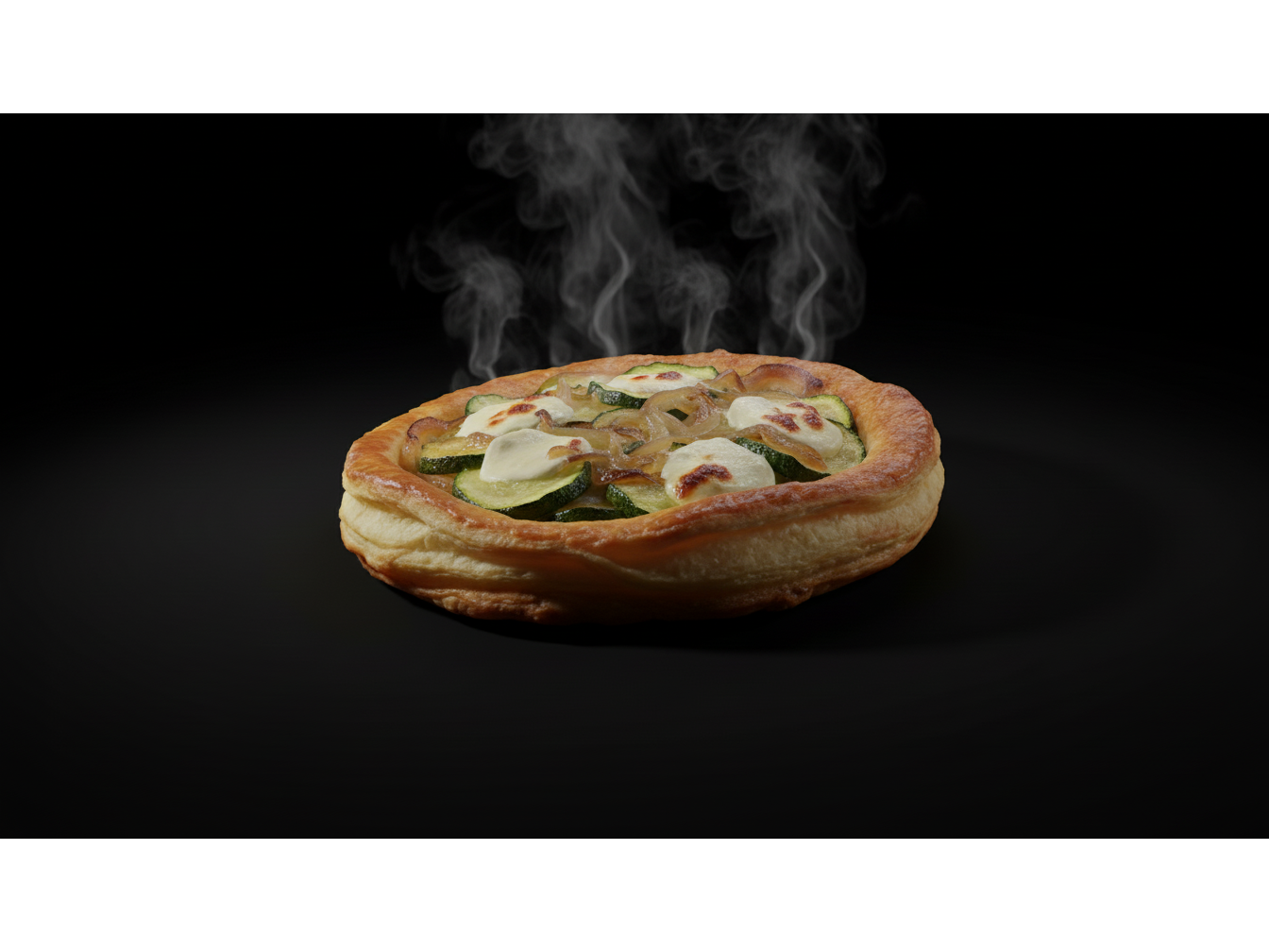 tarta de zapallitos salteados + cebolla+mozza - sin tacc ( caliente )