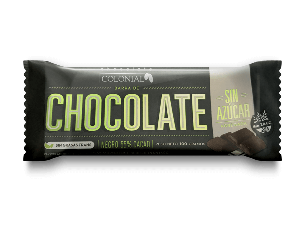 CHOCOLATE 55% CACAO SIN AZUCAR COLONIAL