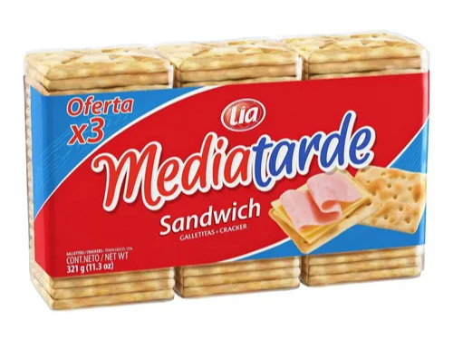 GALLETAS DE AGUA MEDIA TARDE SANDWICH X3