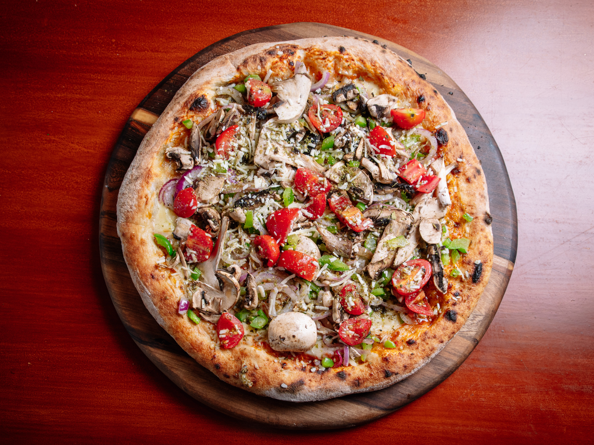 Vegetariana hongos y verduras