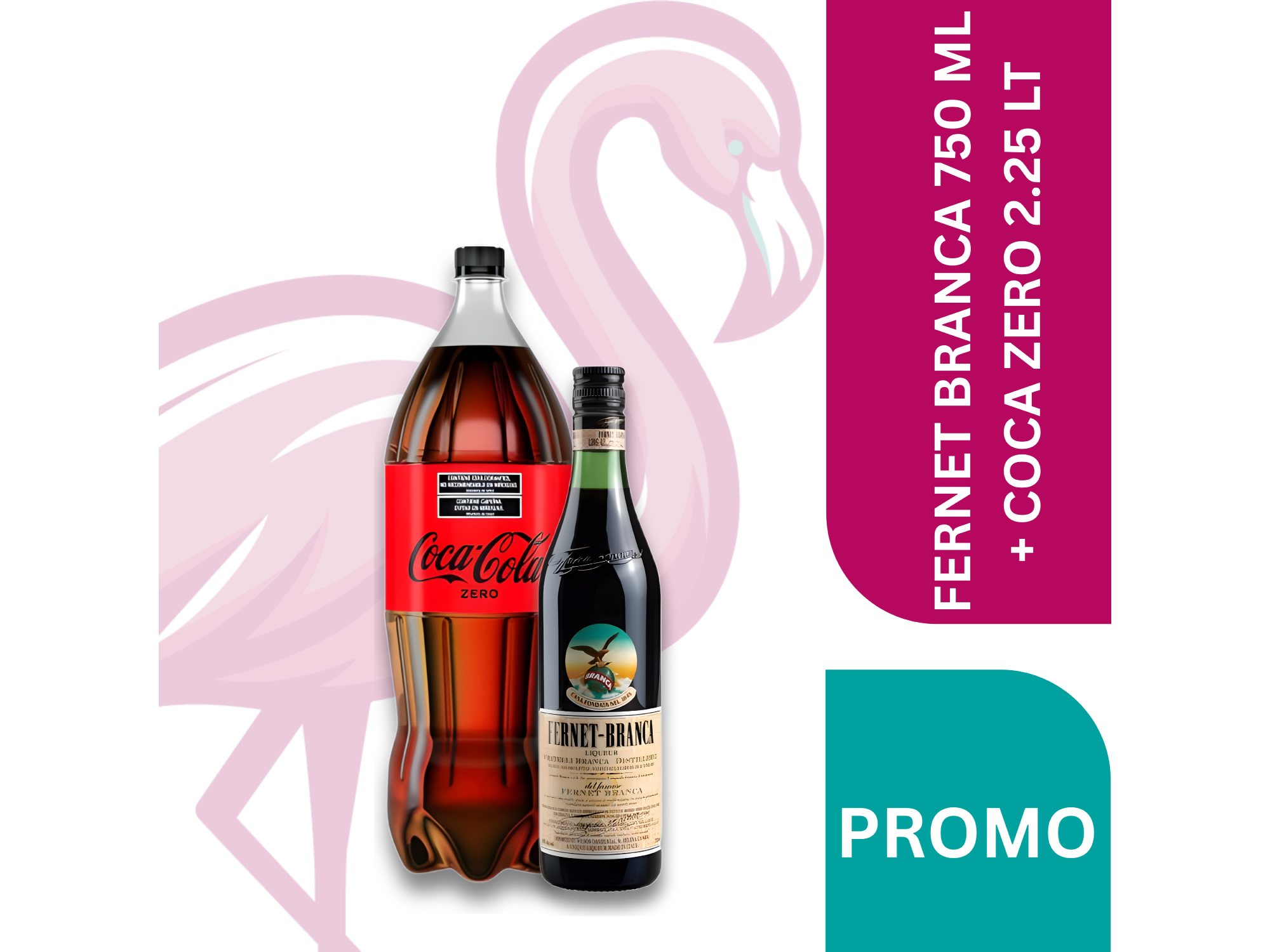 FERNET BRANCA 750 ML + COCA ZERO 2.25 LT