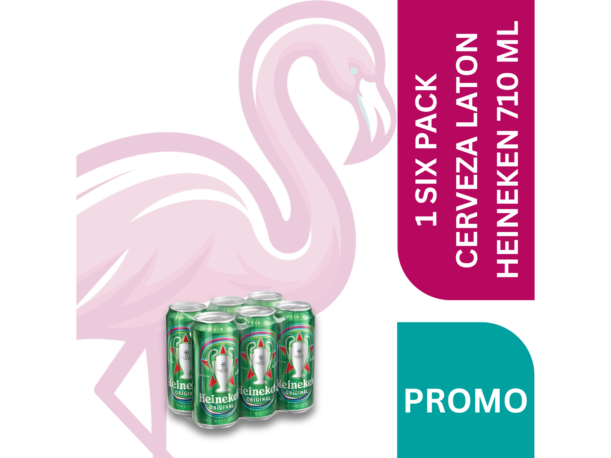 1 SIX PACK CERVEZAS LATAS HEINEKEN  710 ML