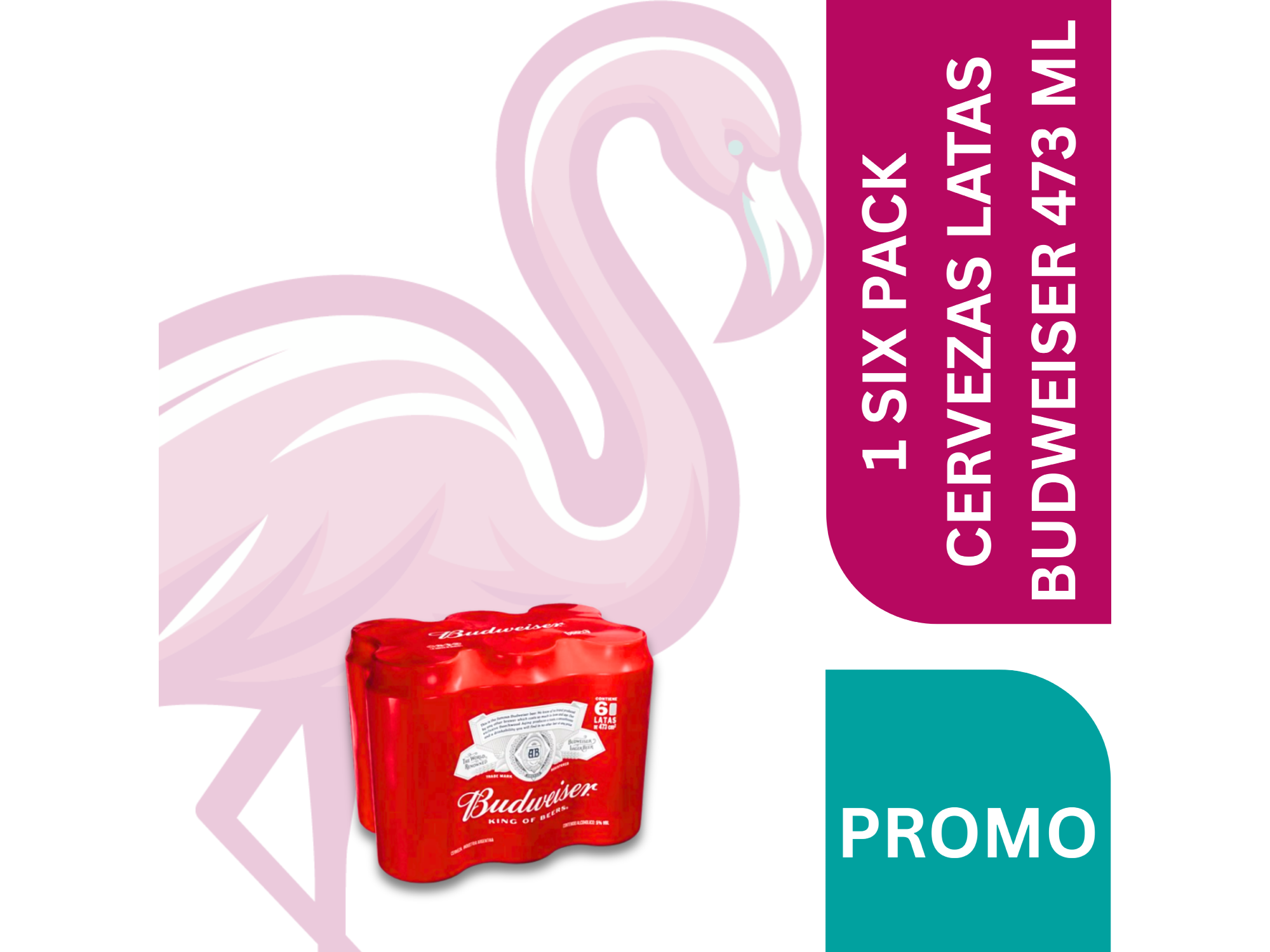 1 SIX PACK CERVEZAS LATAS  BUDWEISER 473 ML