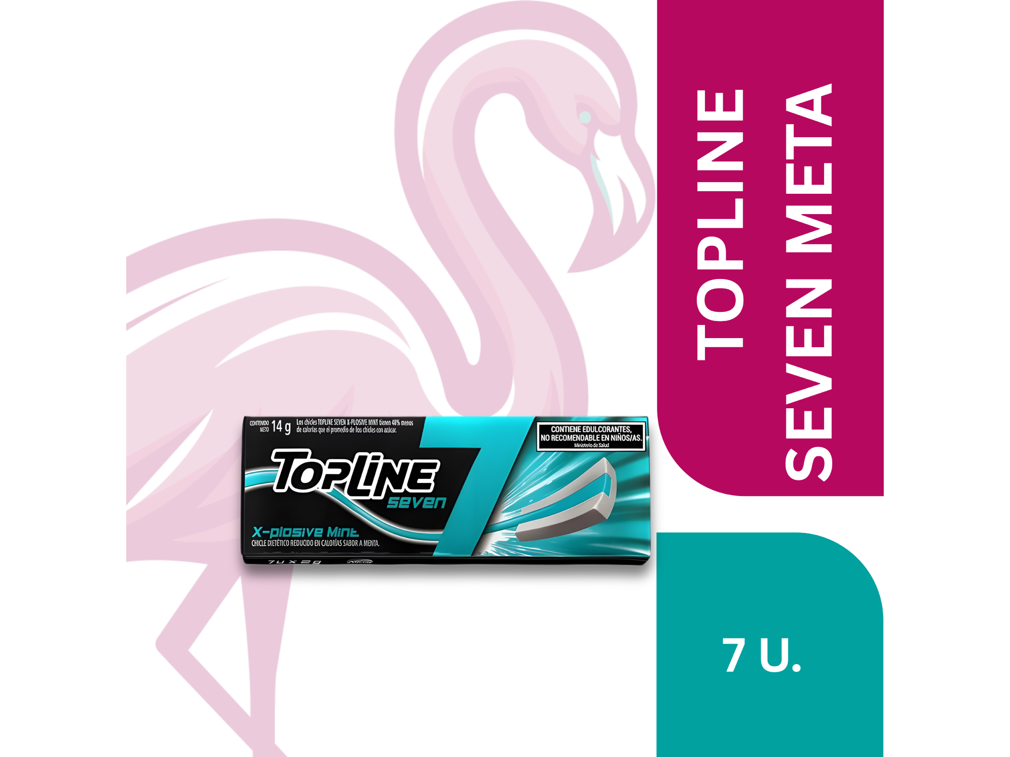 CHICLE TOPLINE SEVEN MENTA EXPLOSIVA (VERDE)