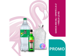 GANCIA 450 ML + SPRITE 1.5 LT + HIELO 1,5 KG