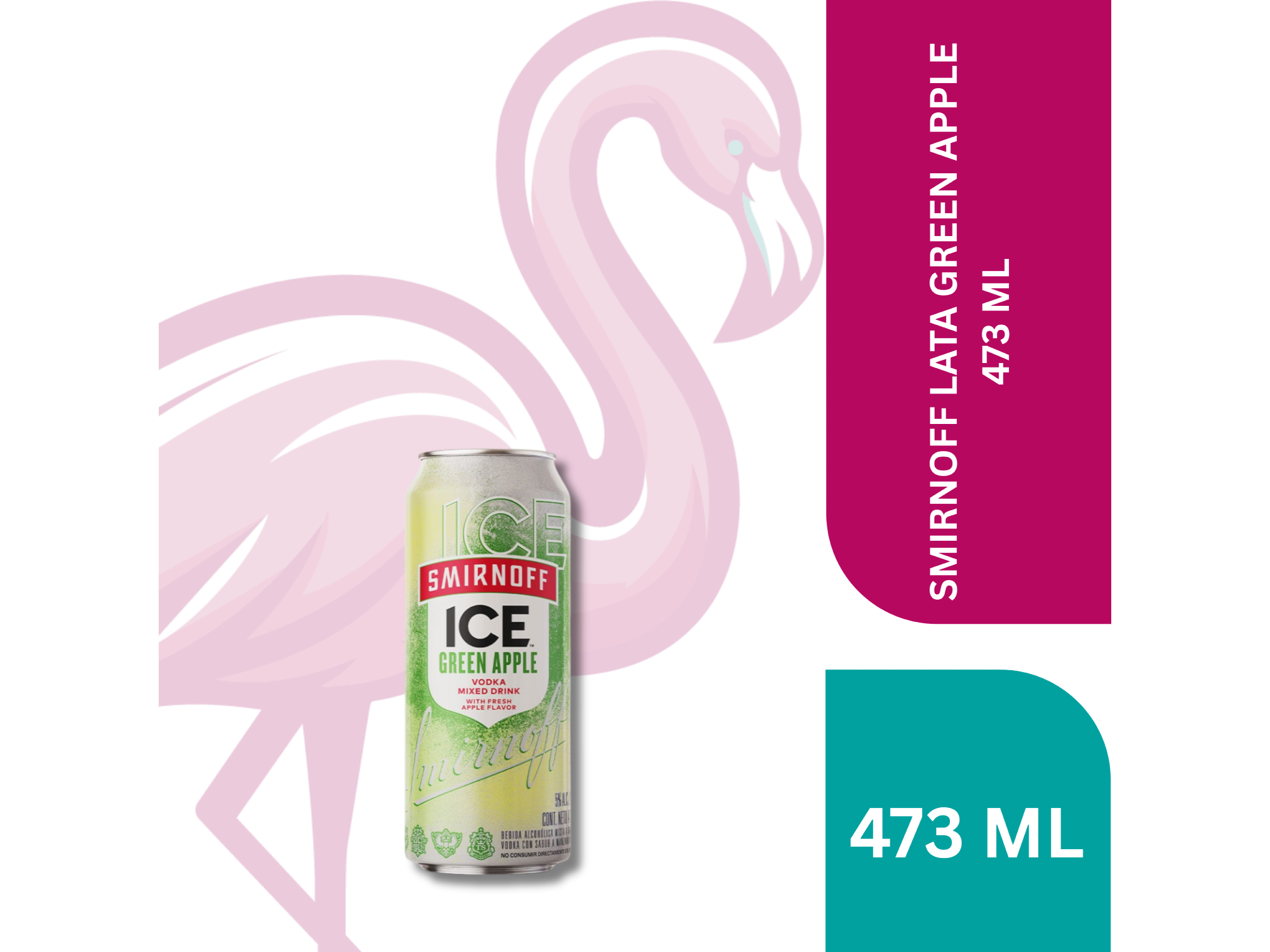 SMIRNOFF LATA GREEN APPLE 473 ML