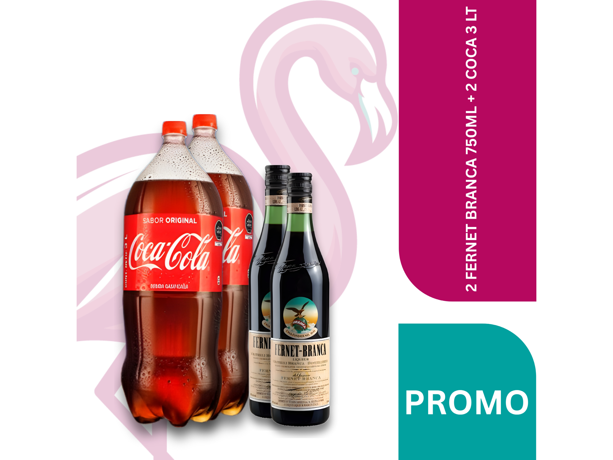 2 FERNET BRANCA 750ML + 2 COCA 3 LT