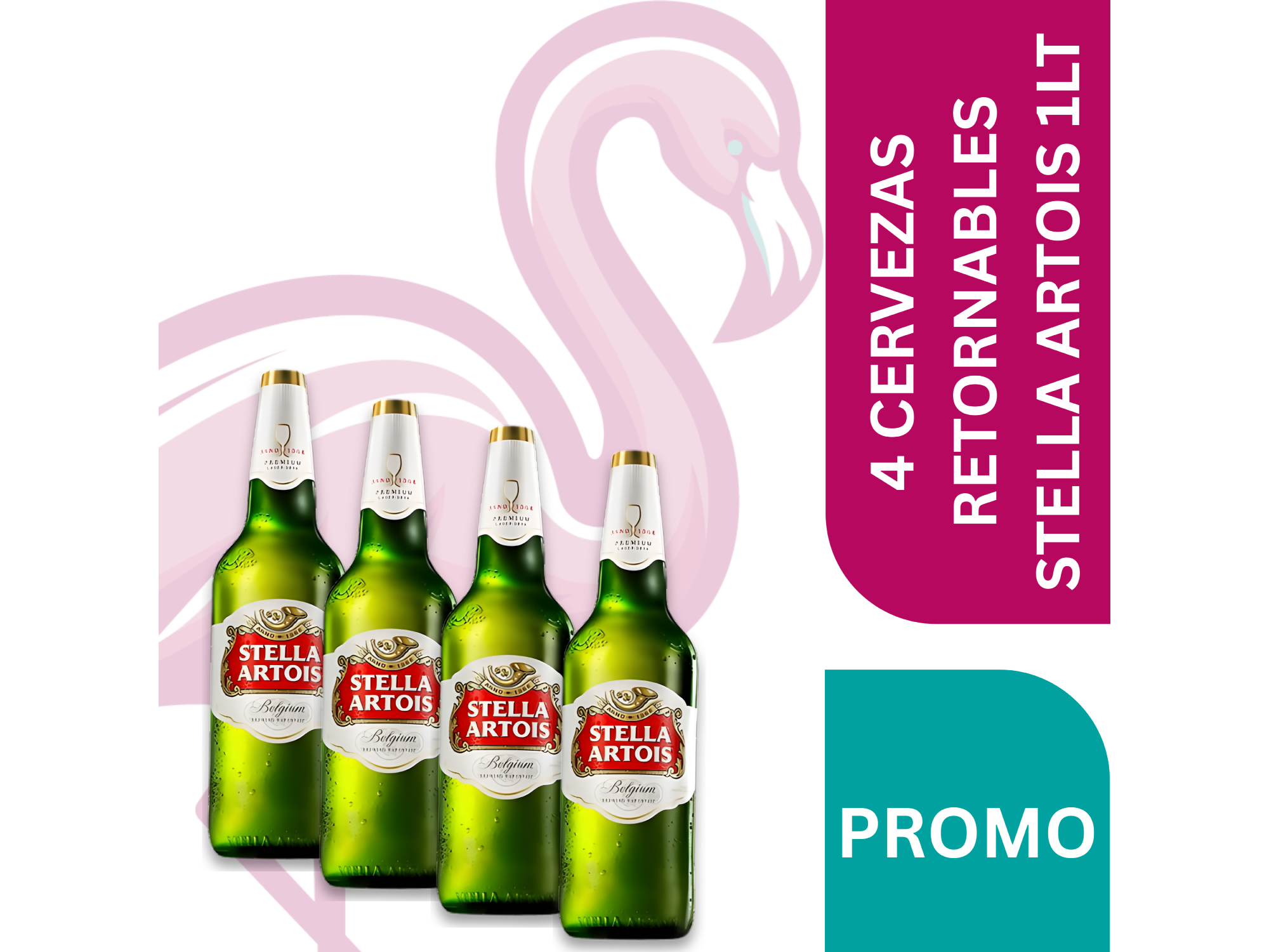 4 CERVEZAS RETORNABLE STELLA ARTOIS 1LT