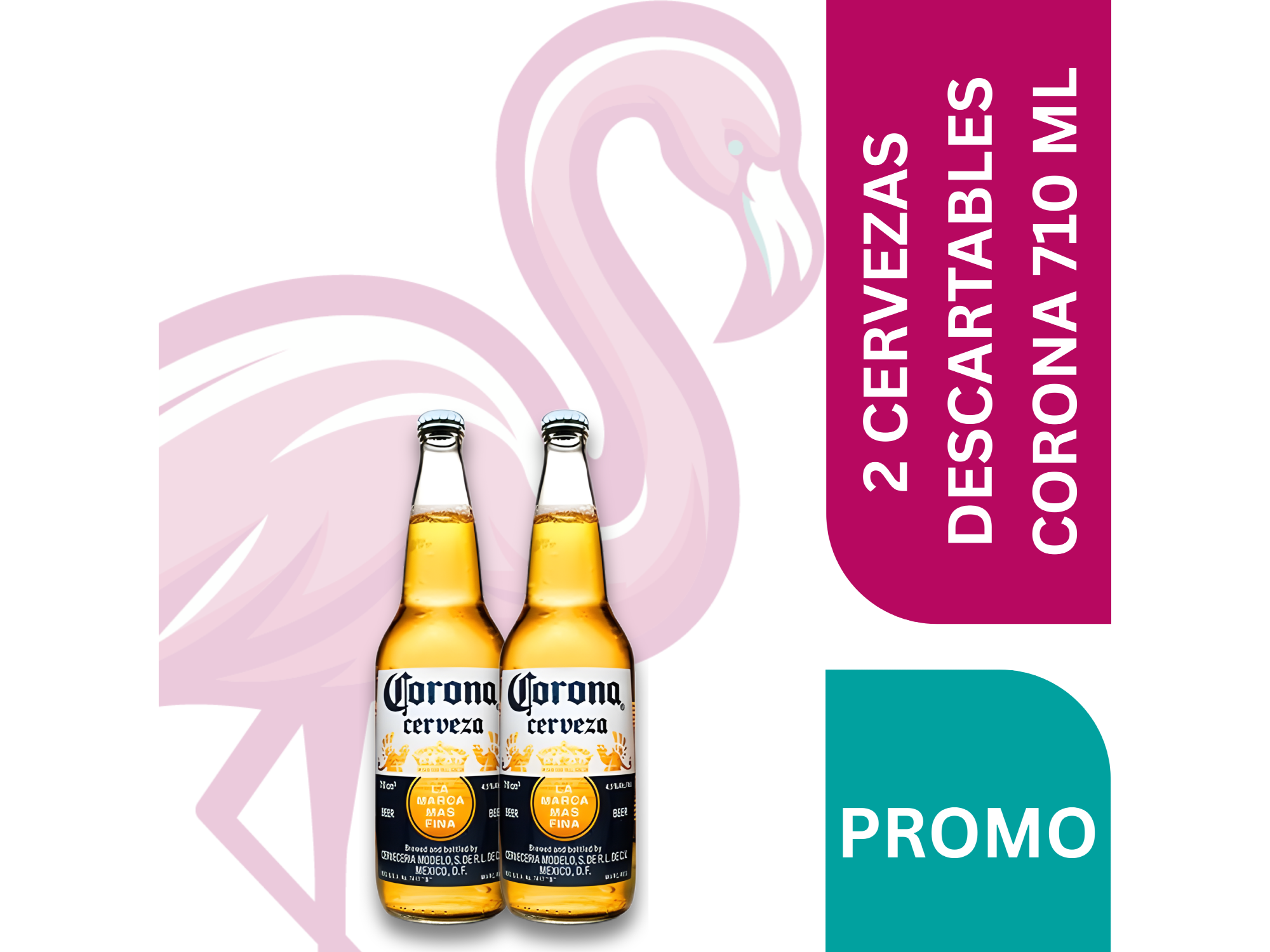 2 CERVEZAS DESCARTABLES CORONA 710 ML