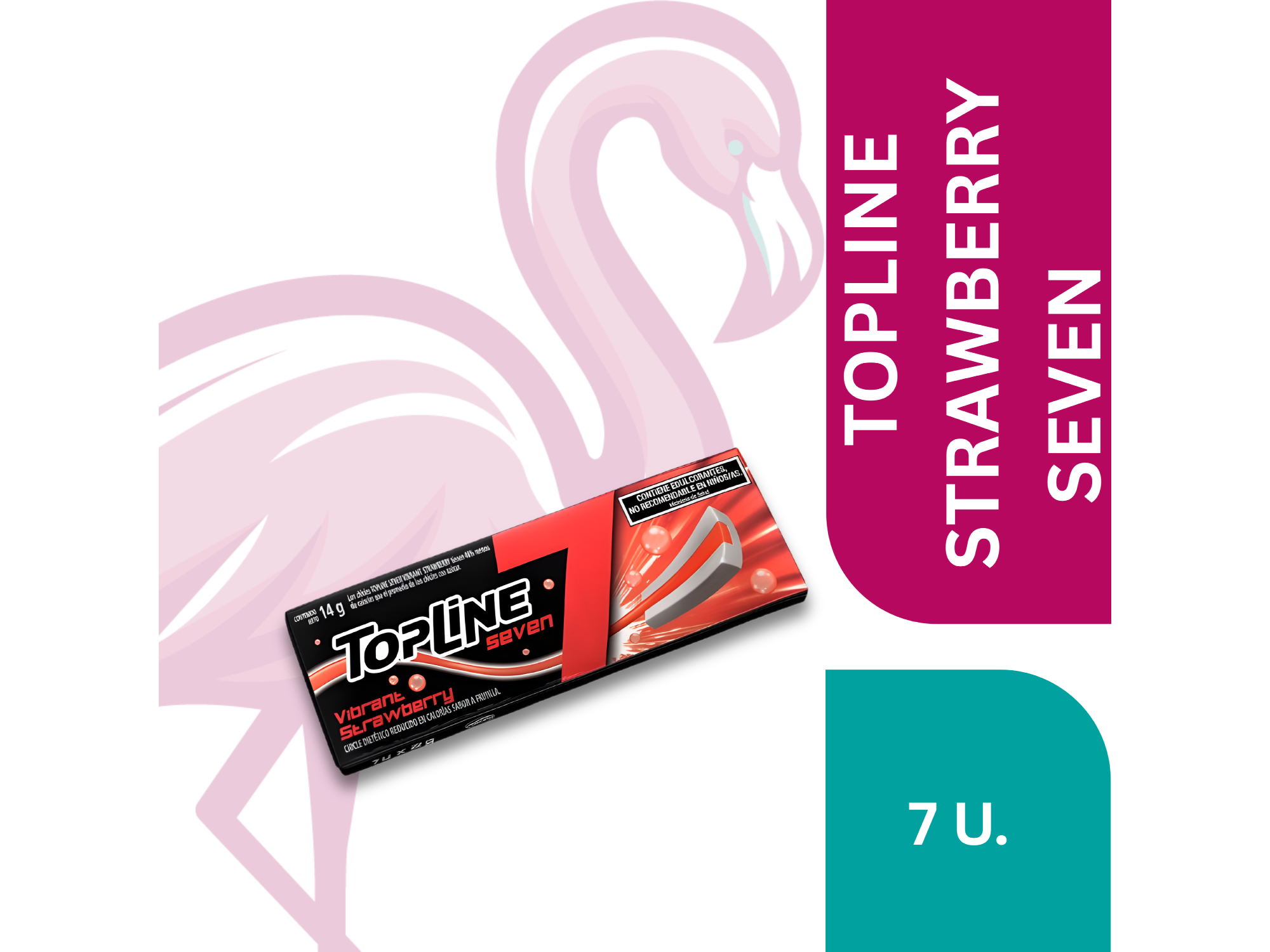 CHICLE TOPLINE SEVEN STRAWBERRY (ROJO)